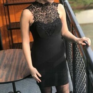 Le Chateau Black Lace Mini Dress